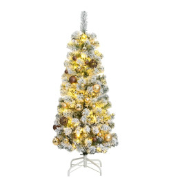 Sapin de Noël artificiel articulé 150 LED et boules 120 cm