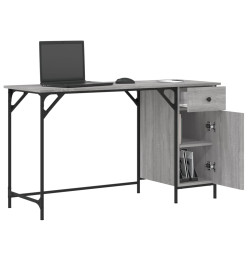 Bureau d'ordinateur sonoma gris 131x48x75 cm bois d’ingénierie