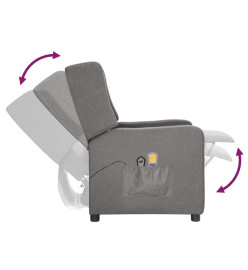 Fauteuil électrique de massage Gris clair Tissu