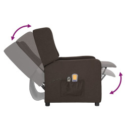 Fauteuil électrique de massage Marron foncé Tissu