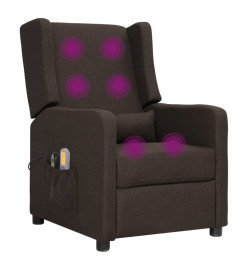 Fauteuil électrique de massage Marron foncé Tissu