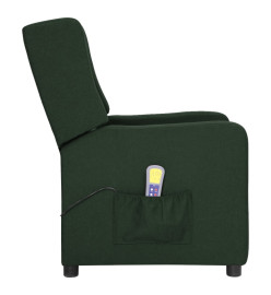 Fauteuil de massage Vert foncé Tissu