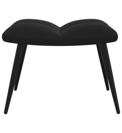 Chaise de relaxation avec repose-pied Noir Velours