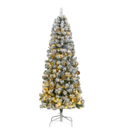 Sapin de Noël artificiel articulé 300 LED et boules 180 cm