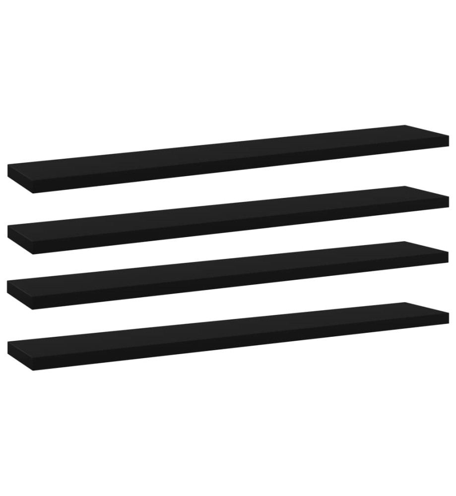 Panneaux de bibliothèque 4 pcs Noir 60x10x1,5 cm Aggloméré