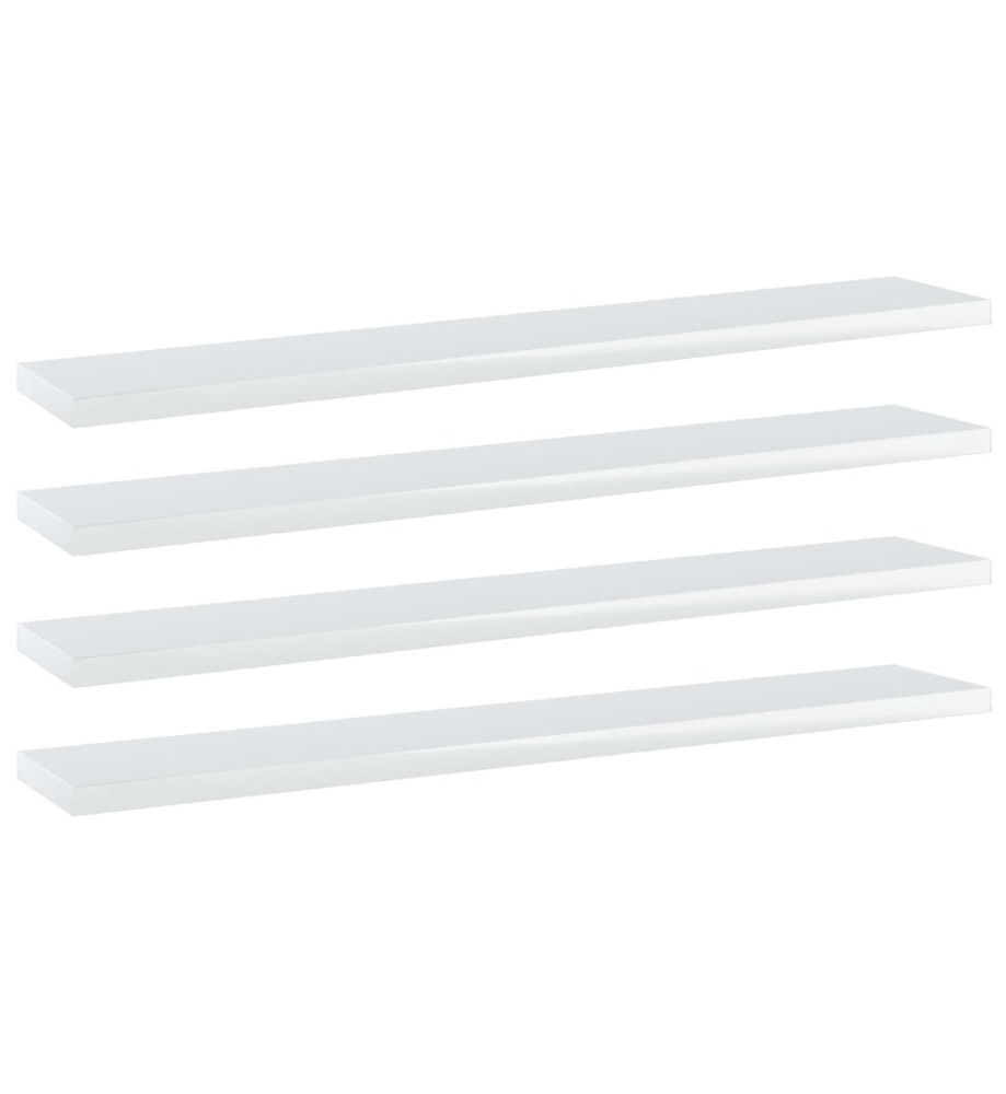 Panneaux bibliothèque 4pcs Blanc brillant 60x10x1,5cm Aggloméré