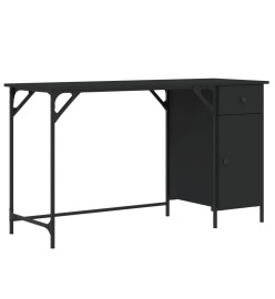 Bureau d'ordinateur noir 131x48x75 cm bois d’ingénierie