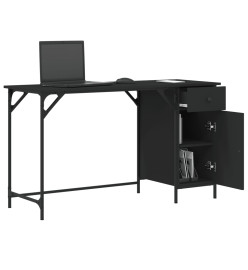 Bureau d'ordinateur noir 131x48x75 cm bois d’ingénierie